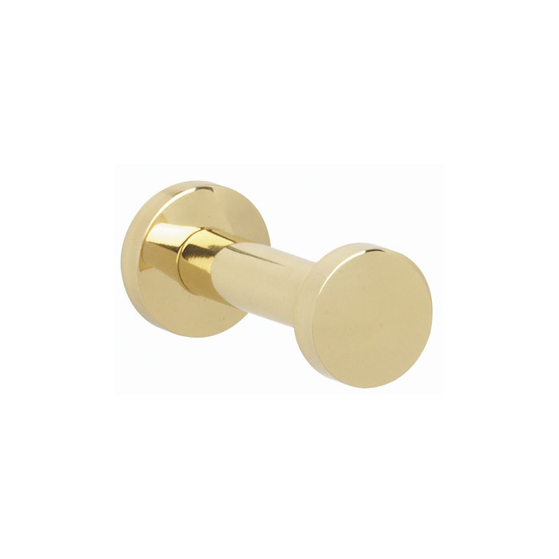 Euro Robe Hook, Polished Brass