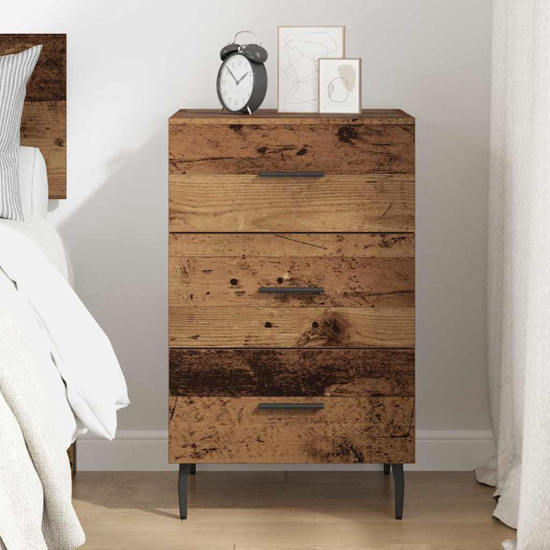 40cm W Manufactured Wood Bedside Table, Old Wood