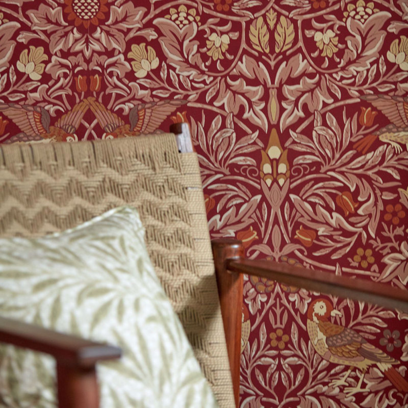 Bird Wallpaper, Madder/Weld