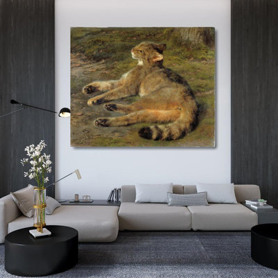 «Wild Cat» par Rosa Bonheur - Art mural sur toile tendue avec châssis