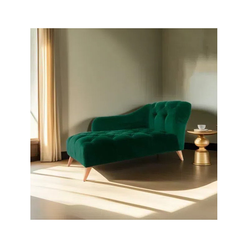 Méridienne simple en flanelle, Atrovirens, Orienté à droite
