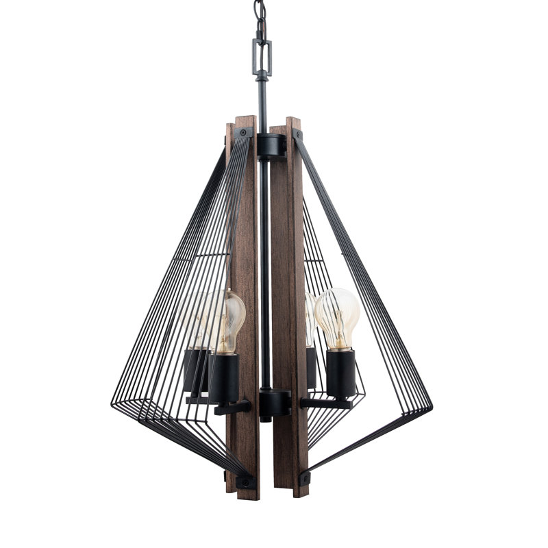 Luminaire suspendu noir 4 lumières