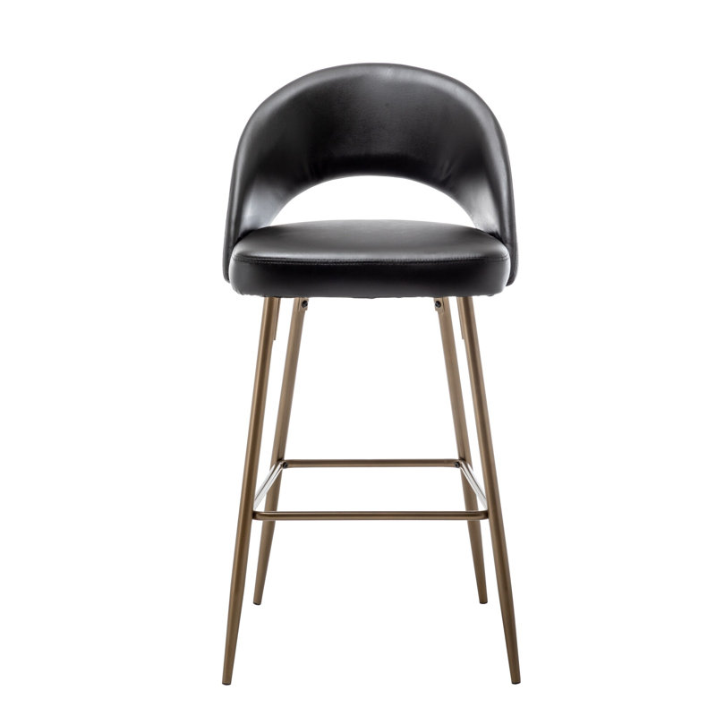 Aatto Upholstered Counter Stool, Black