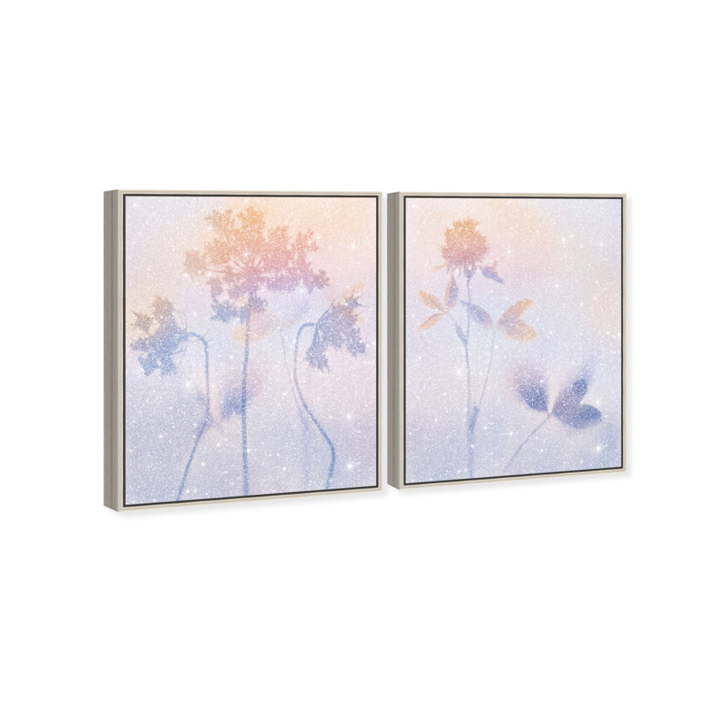 Lavender Shadows Set Set by Oliver Gal, 21"H x 25"W, Silver Floater Frame
