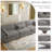 Maelina 3 - Piece Upholstered Light Gray Corduroy Modular Sectional Sofa with Pillow Back and Solid Wood Legs-1006183938