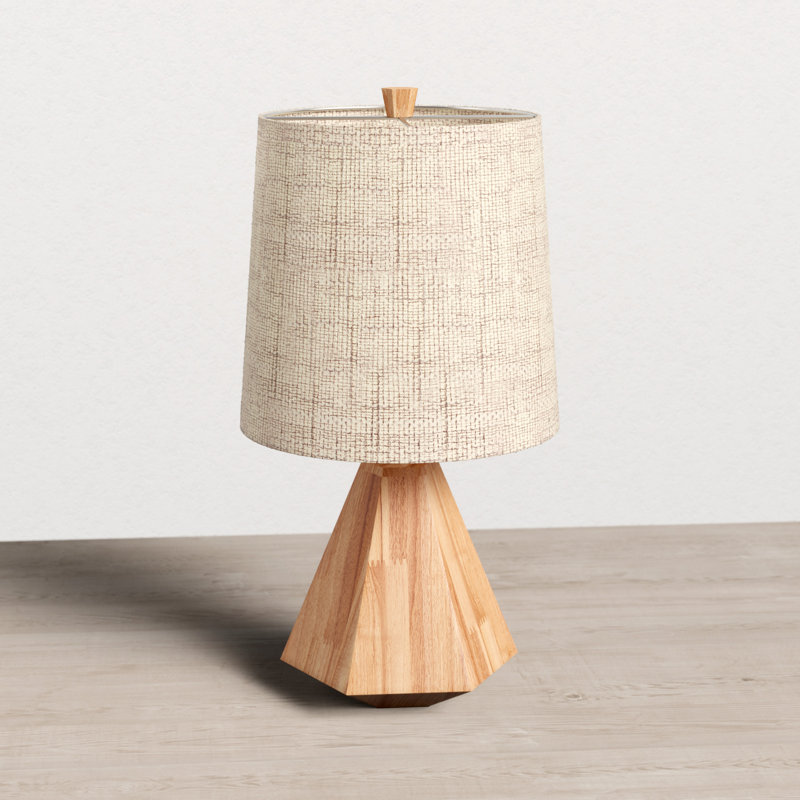 Lotonya Solid Wood Table Lamp, Natural Wood