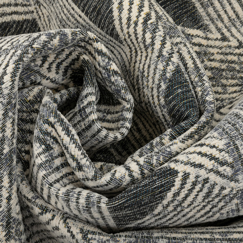 Geometric Gray and White Flat Woven Chenille Rug