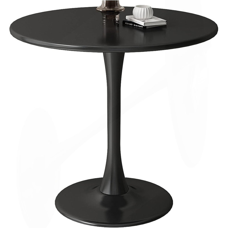 Small Round Table, Modern Dining Table, Tulip Round Kitchen Table, Black