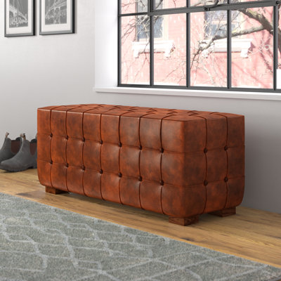 Leather Tufted Upholstered Bench