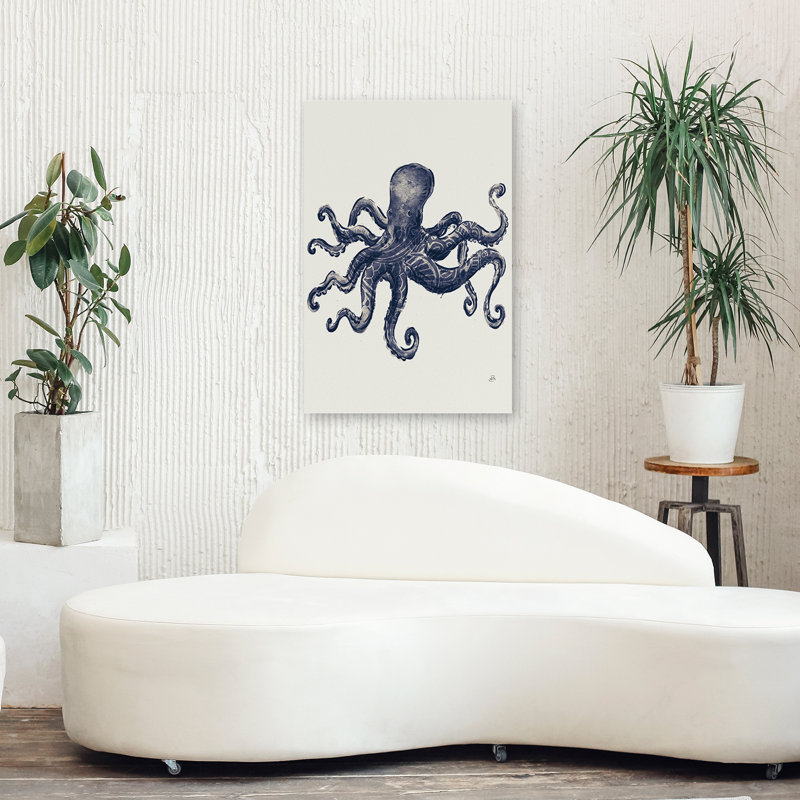 Minimaliste et Beachy Ocean Finds III bleu marine, H 36 po x l 24 po