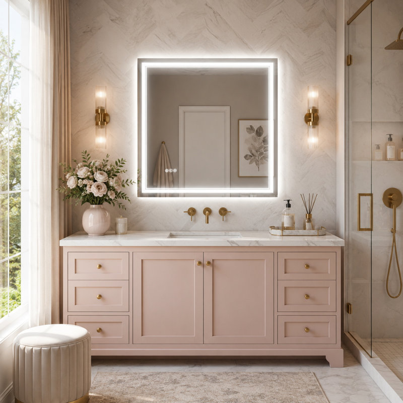 Miroir de salle de bain à DEL 36 po x 36 po, 36'' H x 36'' W