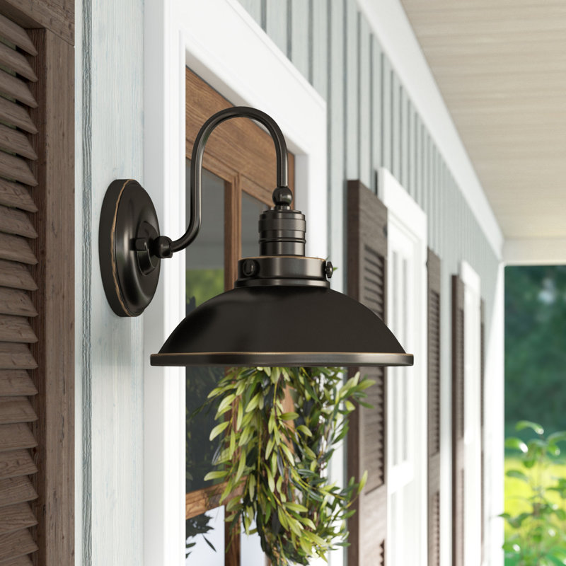 Luminaire de grange d'extérieur Atterberry, Aluminium brossé