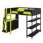 Ultimate Gaming Loft Setup with Desk, Storage Shelves & Programmable LED Lighting-98860474