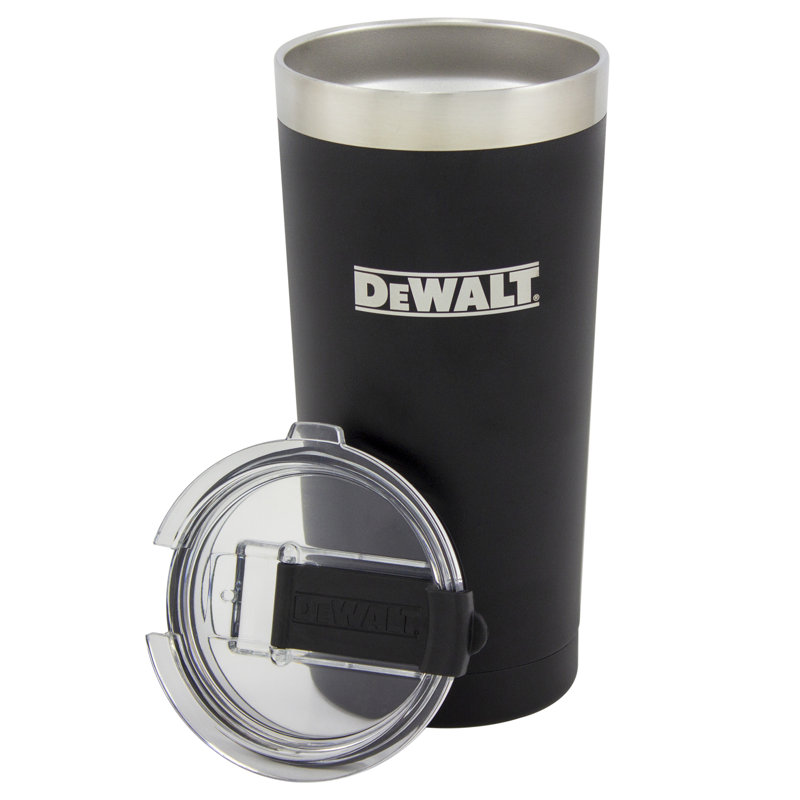 20 Oz Black Powder Coated Industrial Drinkware, Black