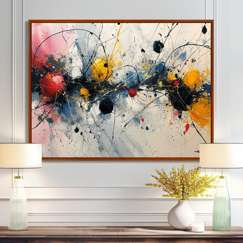 Abstrait, vagues abstraites, peinture, formes modernes abstraites, art mural, Toile avec cadre flottant brun