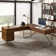 Alfons L-Shaped Lift Top Cane Executive Desk With Built-In Outlets