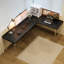Bureau en L noir en bois massif-1399809576