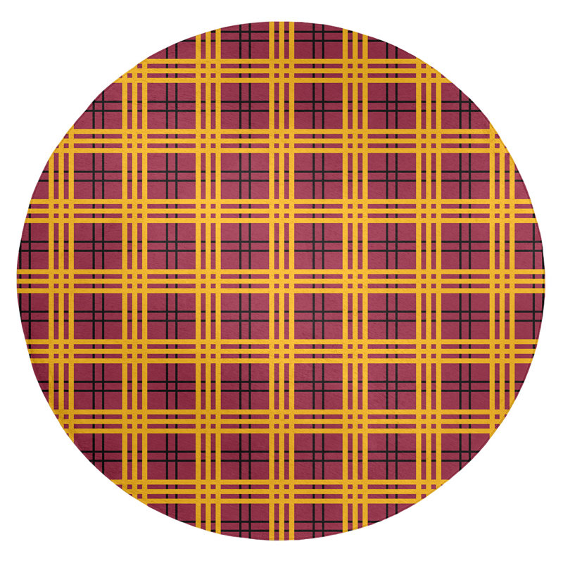Tapis rouge à carreaux, Rond 5 pi