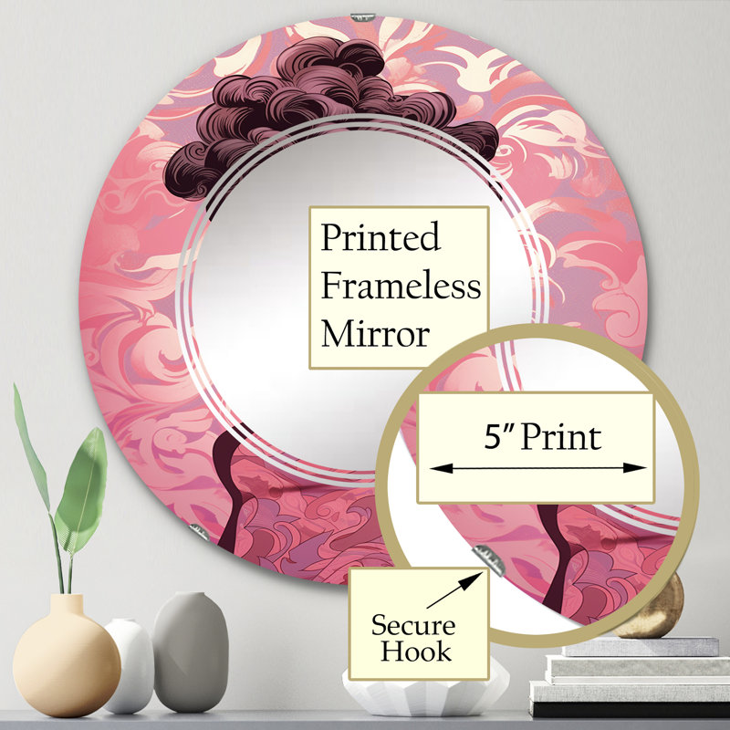 Geduhn - Miroir mural moderne rond, 24 po x 24 po