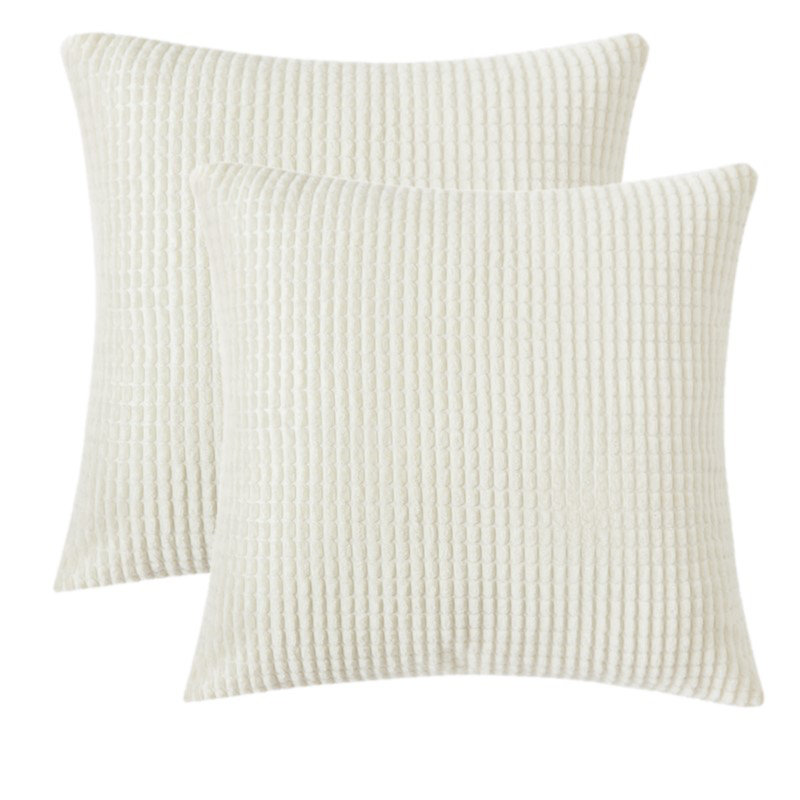 Houndstooth Cotton Blend Reversible Pillow Cover, 18" x 18", Yellow