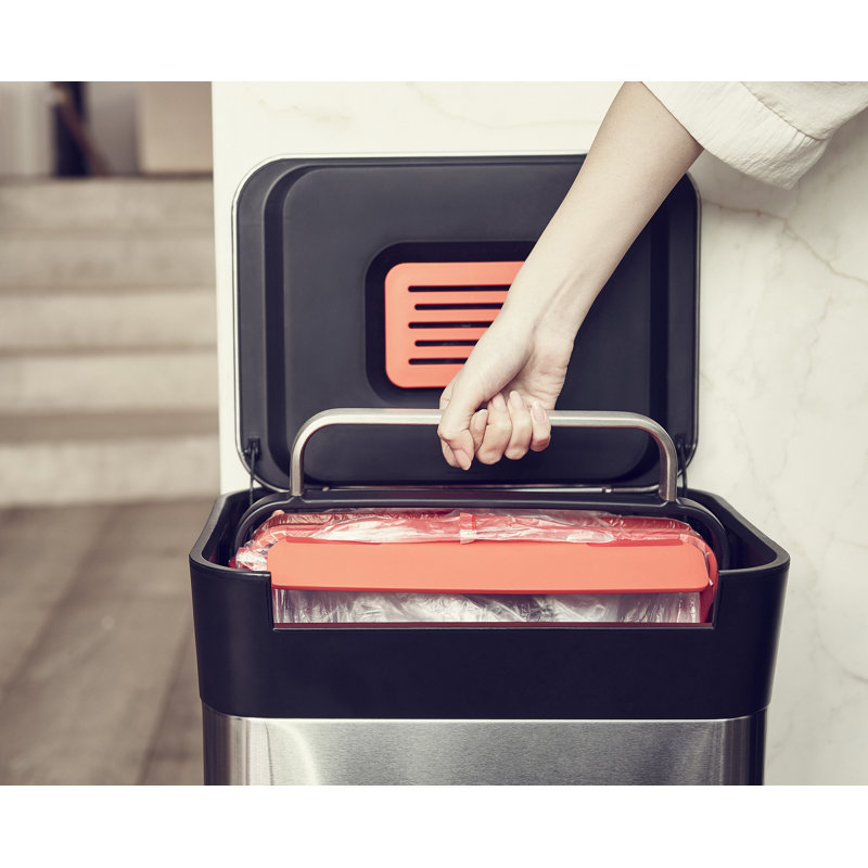 Fingerprint Resistant Stainless Steel Rectangular Trash Can with Pedal