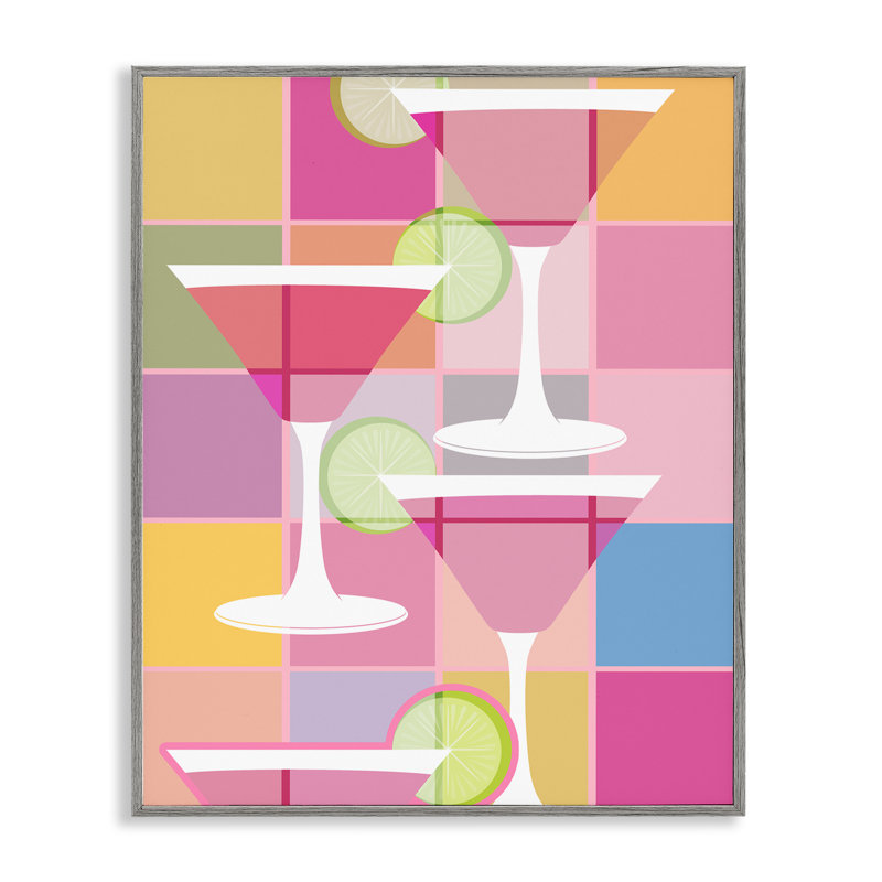 «Cocktail Squares Design», estampe numérique par SD Graphics Studio, Estampe numérique Farmhouse, H 14 po x l 11 po