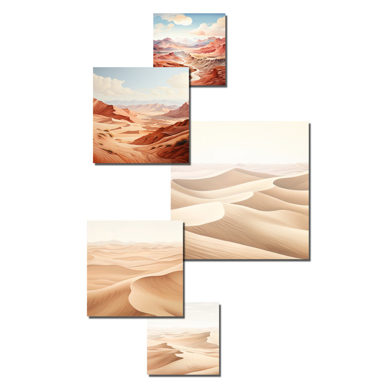 Desert Dreams Canyon Drift - Minimalisme, ensemble d'art mural de 6