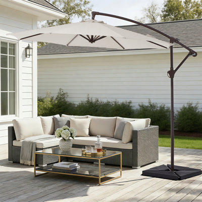 Parasol en porte-à-faux rond avec contrepoids 120 po Beeram