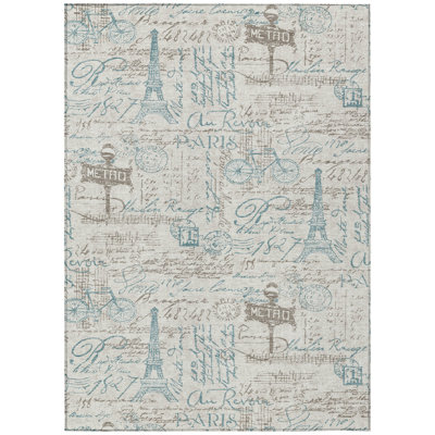 Machine Washable Indoor/Outdoor Chantille ACN2639 Novelty Rug