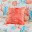 Courtepointe 6 pièces avec coussins, corail double / grand, coquillages imprimés, étoile de mer et coraux, mélange de tissu doux, vermicelle, broderie côtière, coton lavable à la machine-126363564-126363563