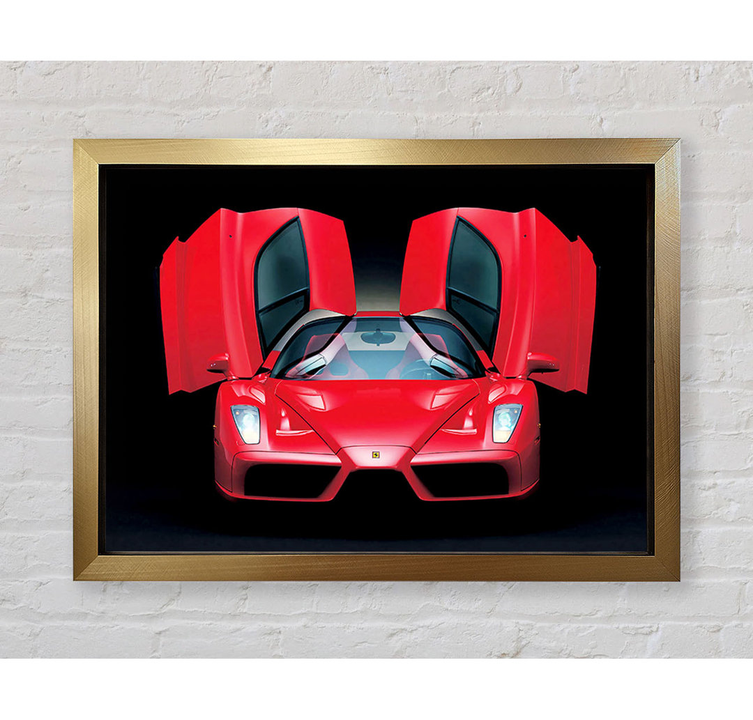 Poster Lamborghini Fledermaus Flügeltüren Rot