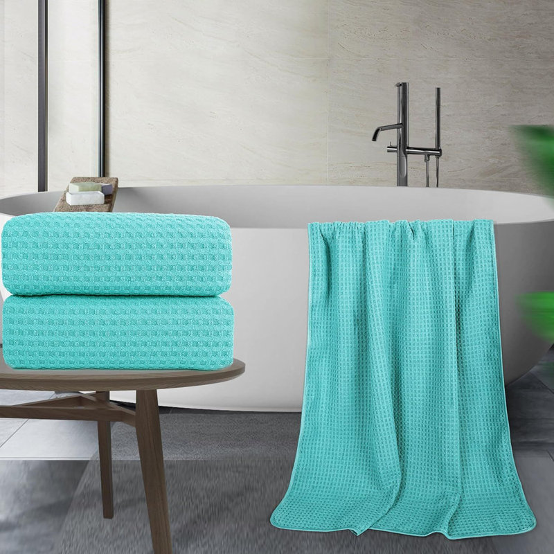 Microfiber Oversize Quick Dry Lint Free Bath Towel, Set of 2, Mint
