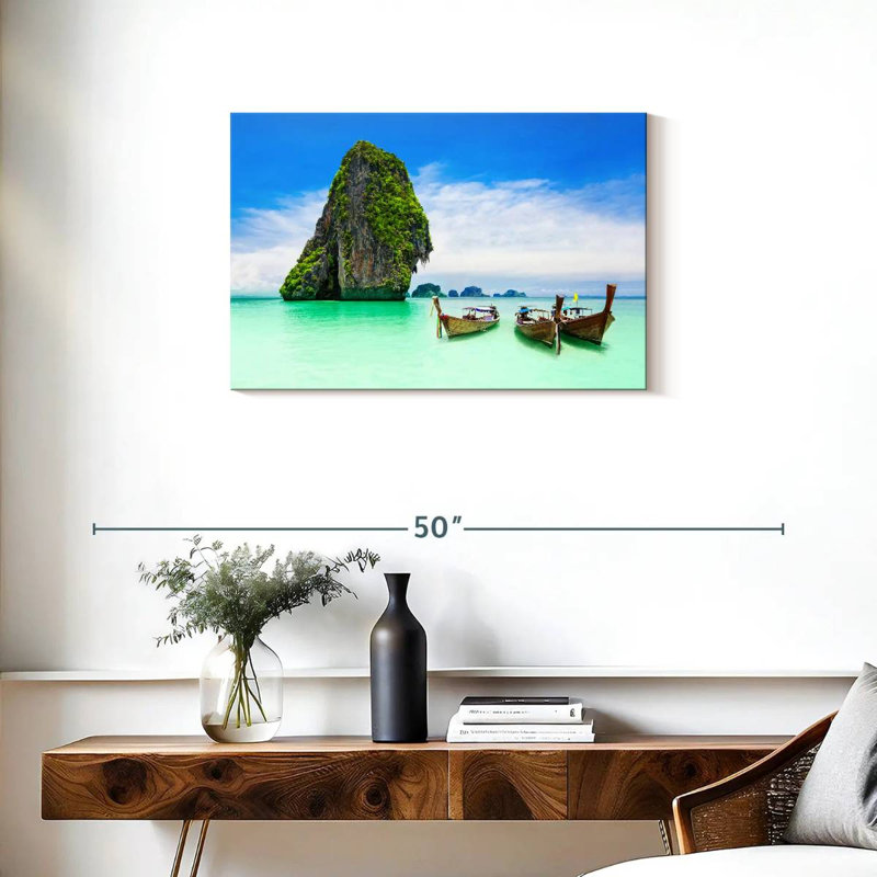 Bateaux Mehar à l'île de Krabi, H 20 po x l 30 po