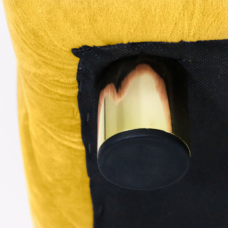 Banc rembourré en velours Asharie, Jaune