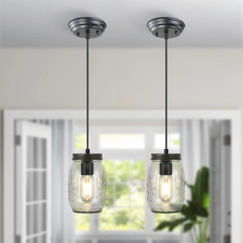 Luminaire suspendu en verre Mason à 2 lumières Camelot