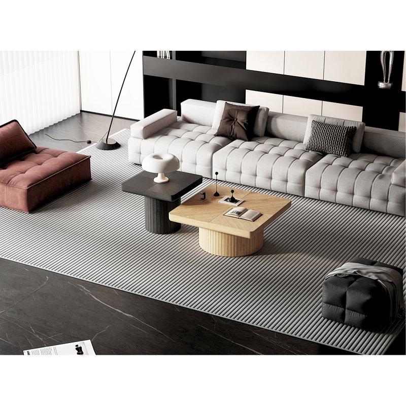 Ensemble de tables gigognes Modern Wood, Black/Natural