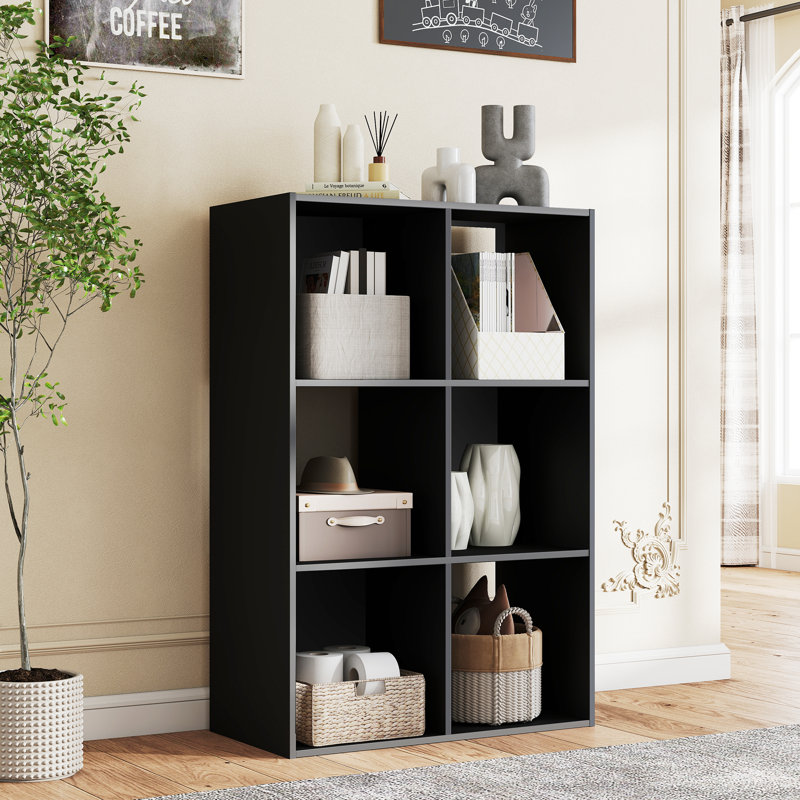 8-Cube Bookcase, Decorative Storage Shelf, (8 Shelves) 23.19"H x 47.68"W x 11.61"D, Black