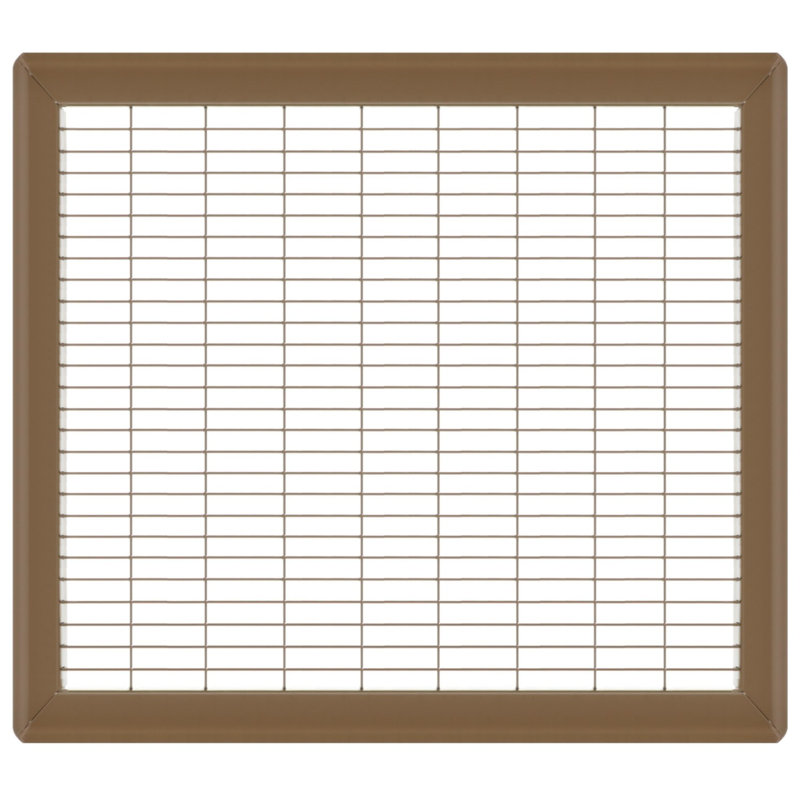 Gril de plancher brun de gros calibre, H 0,9 po x l 14 po x L 18 po