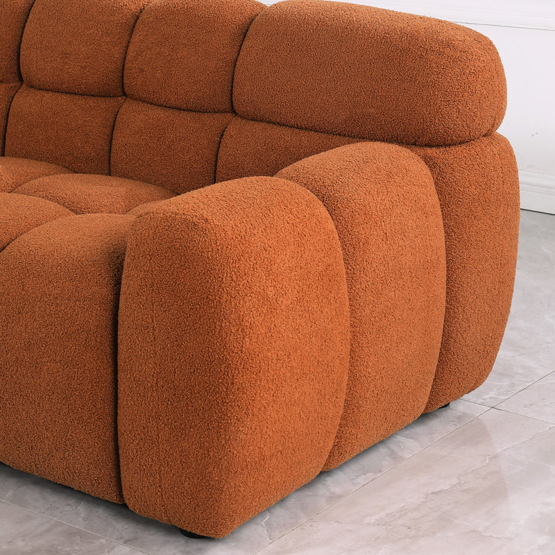Brown Boucle 2 places, convient aux intérieurs avec des tissus doux pour une vie confortable