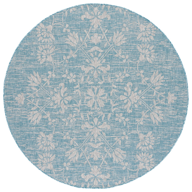 Amedee Performance Floral Indoor/Outdoor Area Rug, Round 6'7"