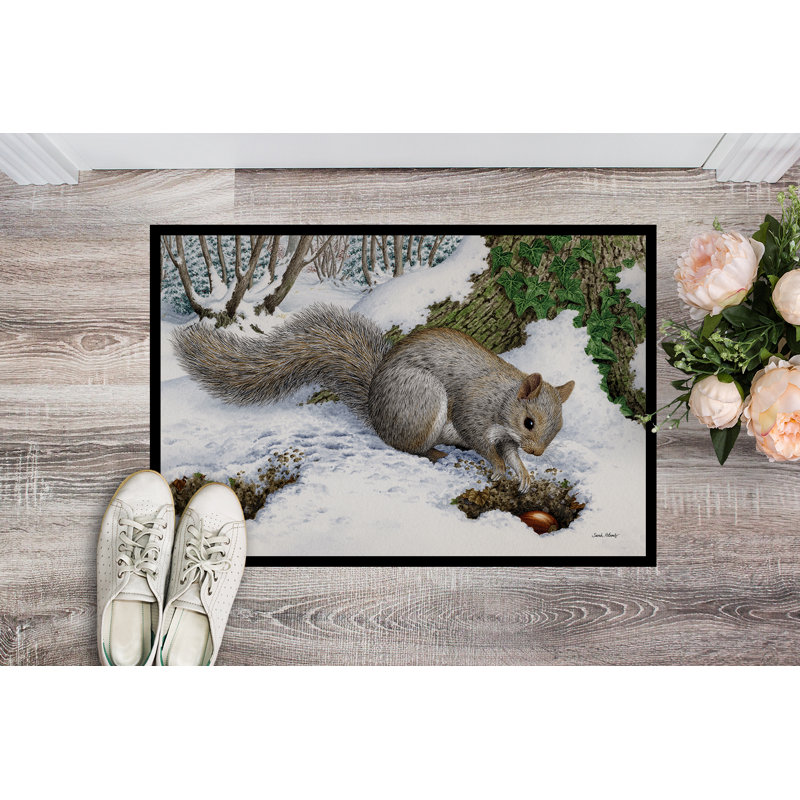 Paillasson d’extérieur antidérapant Turlock Squirrel, Rectangle 1 pi 6 po x 2 pi 3 po