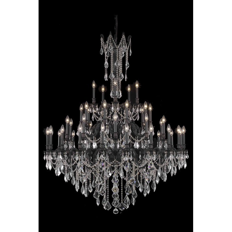 Ashmin Crystal Dimmable Tiered Chandelier, French Gold / Crystal (Clear) / Royal Cut