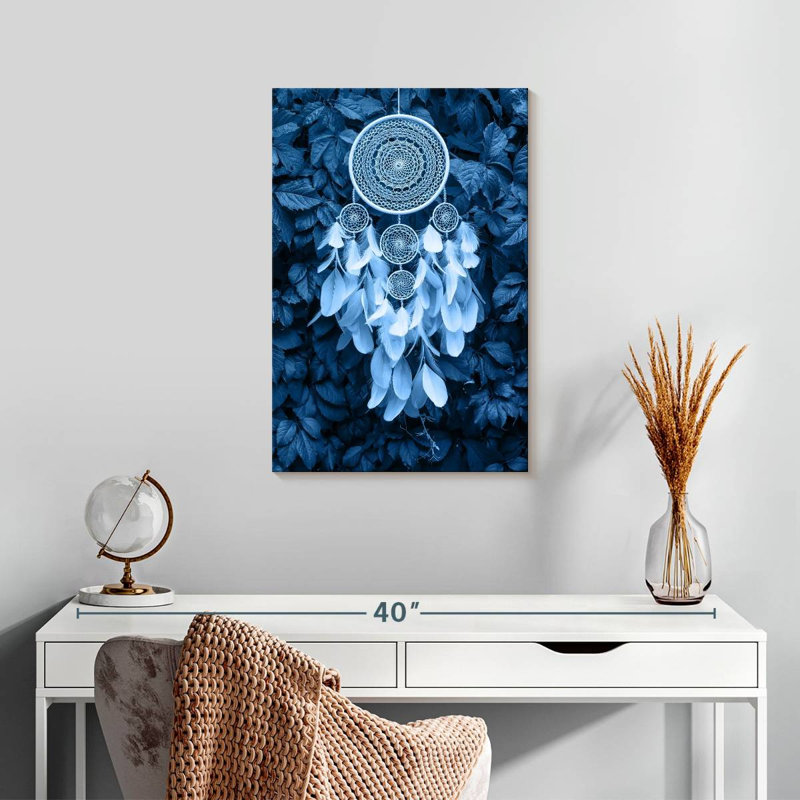 Capteur de rêves bleu amérindien Kerner, H 24 po x l 16 po