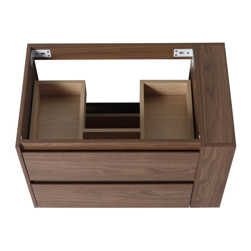 Titan 30-Inch Wall Mount Bathroom Vanity, Dark Brown