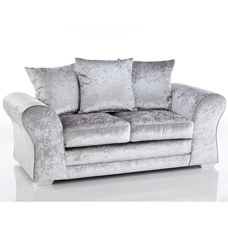 Padilla Velvet Sofa, Silver