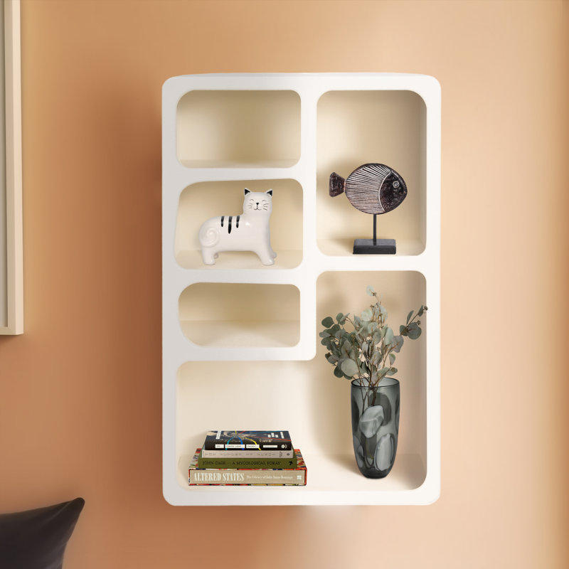 Tablette murale rectangulaire en MDF blanc 24 pouces Latitude Run pour rangement mural chic et décoration intérieure