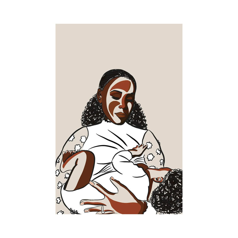 Black Mothers Breastfeed II by NoelleRx - Wrapped Canvas Painting, 30.48 cm H x 45.72 cm W