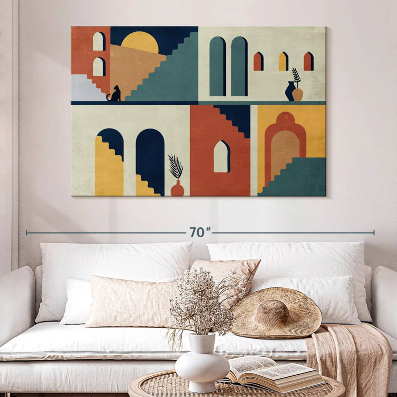 Lilie Abstract Abodes, 34" H x 51" W