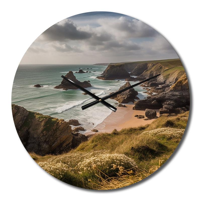 Horloge murale en métal Coastal Horizons V, Petit