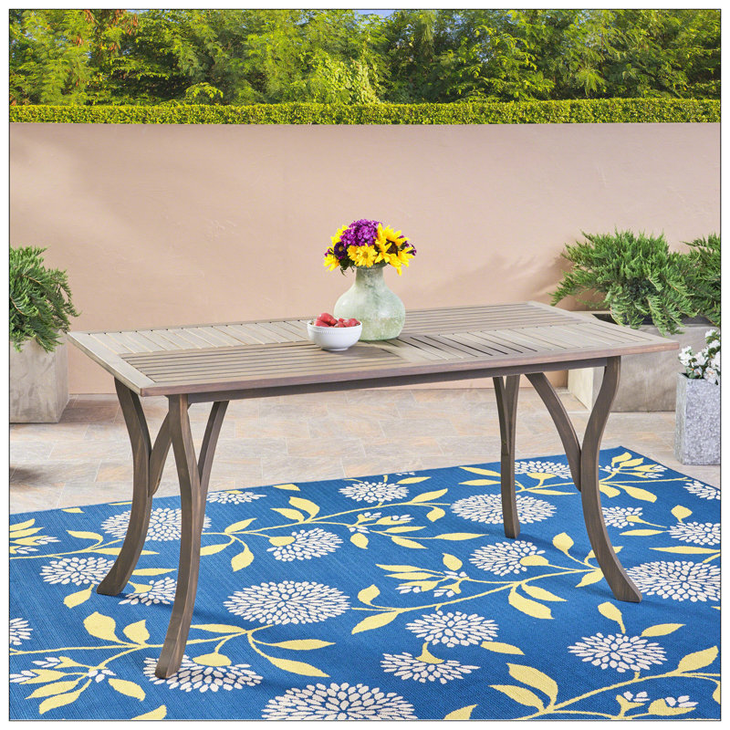 ECTANGULAR WOOD TABLE, Gray
